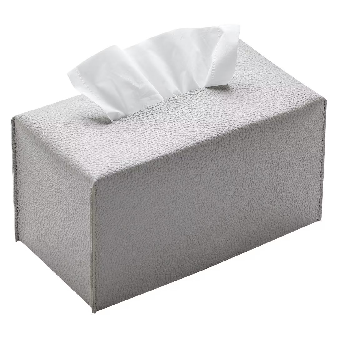 KEEPJOY Pu Leather Tissue Box Cover, Rectangular Tissue Box Holder with