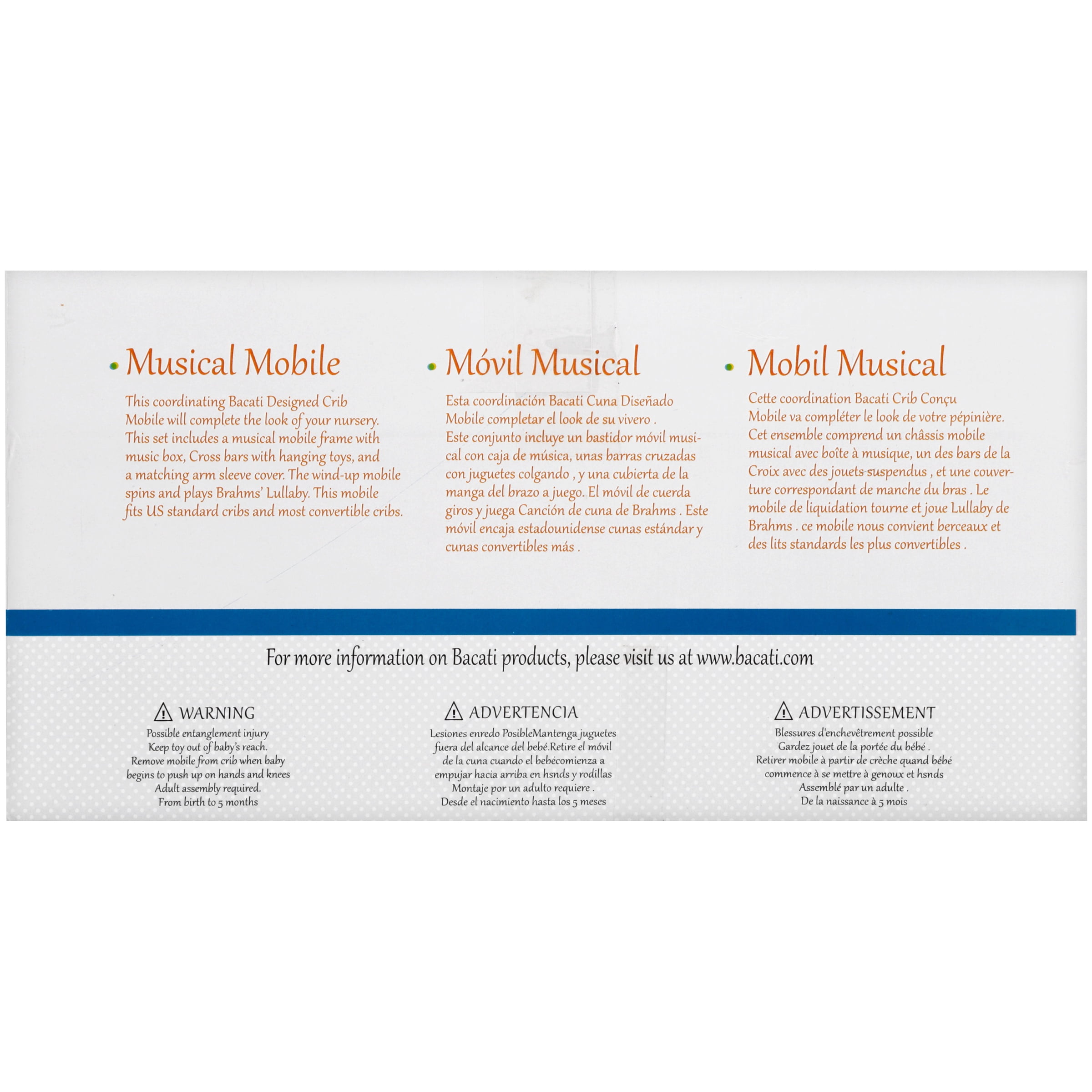 Bacati Musical Mobile Set 4 Piece Box