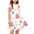 thumbnail image 2 of Spazoro Girls Midi Dresses, Short Sleeve Crew Neck Brithday Cake A-Line Casual Summer Dresses for Girls Red Size XL, 2 of 6