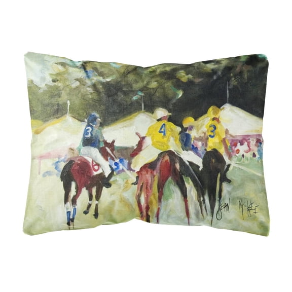 Carolines Treasures JMK1007PW1216 Polo at the Point Canvas Fabric Decorative Pillow  12H x16W multicolor