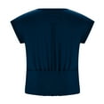 thumbnail image 4 of Camisetas para las Mujeres de Ajuste Suelto Casual Sólido V-Cuello Blusa, Moda Manga Corta Cuello Redondo Top para el Hogar Y el Uso Diario, Tela Suave, 4 of 7