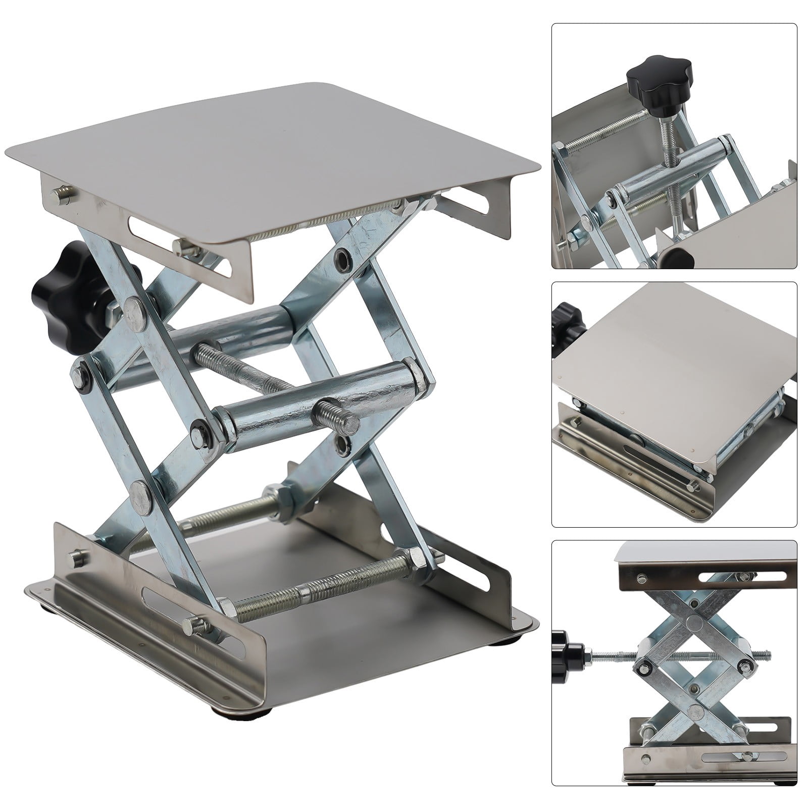 1Pc Stainless Steel Lifting Table Adjustable Woodworking Machinery Router Lift Laboratory Manual Stand Milling Machine Lift Plat Smile Home