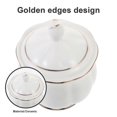 thumbnail image 2 of Ceramic Sugar Bowl with Lid Candy Serving Plate Household Condiment Jar Sugar Container, 2 of 3