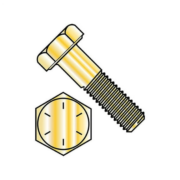 Grade 8, 1-1/2"-6 Hex Head Cap Screw, Zinc Yellow Steel, 6 in L, 4 PK