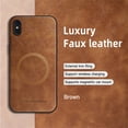 thumbnail image 3 of Allytechgroup Magnetic for iPhone XS Max Case, Compatible with MagSafe Support Magnetic Car Phone Mount PU Leather Slim Phone Case for Women Men for iPhone XS Max, Brown, 3 of 10