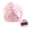 thumbnail image 4 of Women's Double Layer Satin-Like Sleep Cap, Twisted Design Headband for Beauty Sleep, Skincare Routine, Home Relaxation and Chemotherapy Comfort, Machine Washable Headwear, 4 of 4
