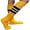 Golden Yellow / Blue, variant on Couver Unisex Cotton Golden Yellow Stripe Baseball Athletic Knee-High Socks, Purple / Blue Medium