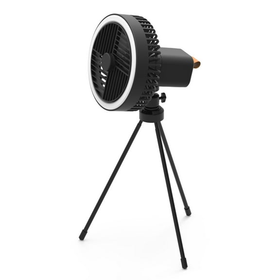 Zeiwohndc USB Hanging Fan 3 Speeds Portable Camping Fan with Tripod Lamp for Home Office