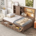 thumbnail image 2 of Bellemave Pinewood Storage Twin Daybed, Antique Wood, 2 of 10