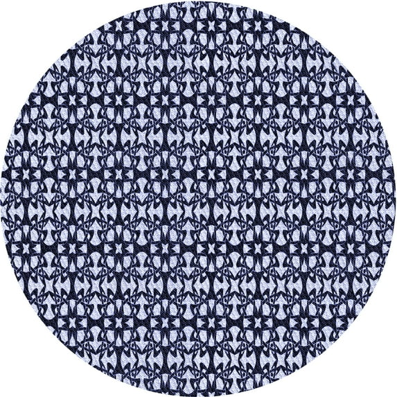 Ahgly Company Machine Washable Indoor Round Transitional Night Blue Area Rugs, 5' Round