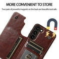 thumbnail image 6 of Feishell for Samsung Galaxy A14 5G Wallet Case with Card Holder,Double Magnetic Clasp Back Flip Kickstand Durable PU Leather Shockproof Card Slots Protective Phone Case for Women Men,Brown, 6 of 12