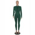 thumbnail image 5 of Aoochasliy Ladies Tops Long Sleeve Clearance Ribbed Jumpsuits Ribbed Workout Rompers Long Sleeve Exercise Zipper Jumpsuit, 5 of 7