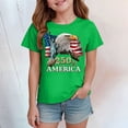 thumbnail image 2 of mgoYE Girls Boys American Flag Shirts USA Flag Stars Stripes Graphic Blouse Patriotic Shirt 4th of July T Shirt Summer Tops Tee America 250th Anniversary Shirt Girls(Green,2-3 Years), 2 of 5
