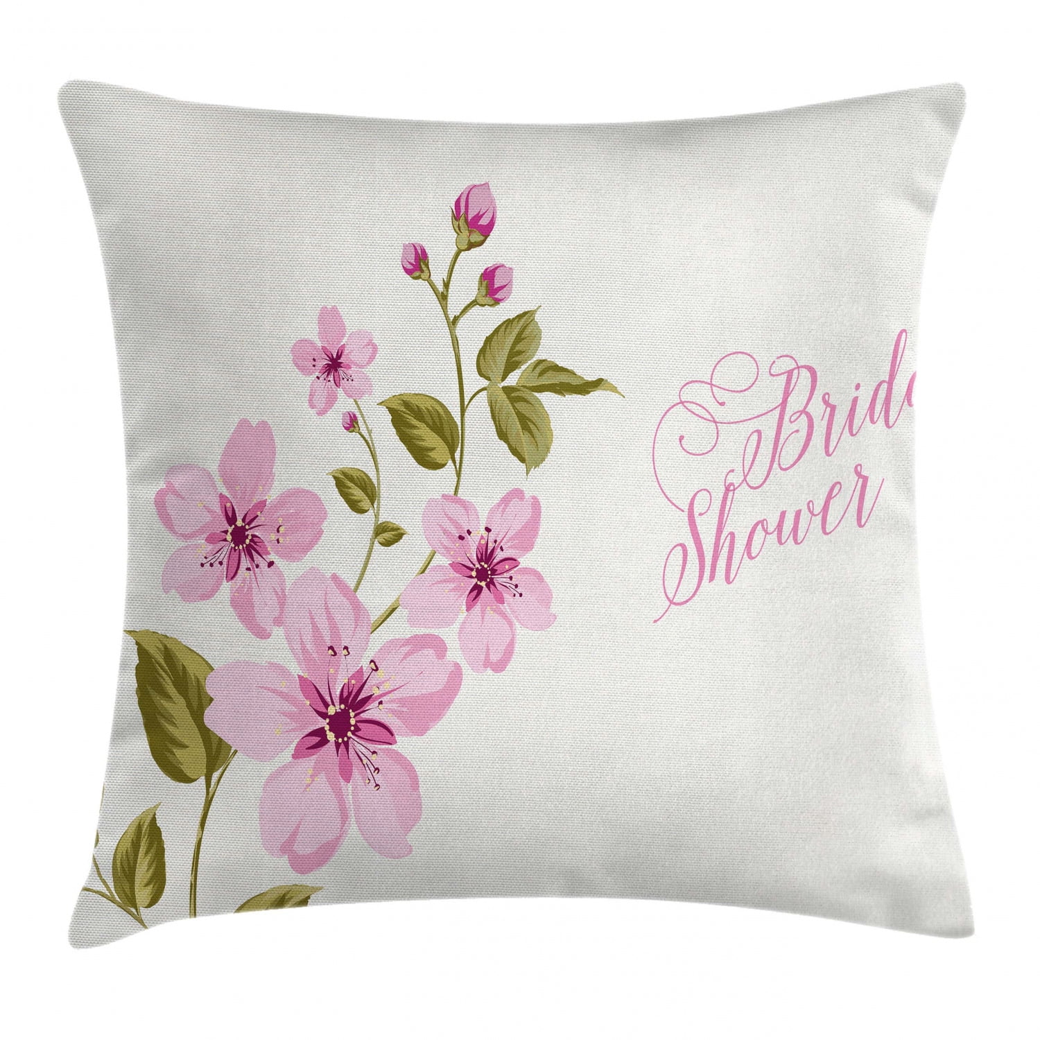 Bridal Shower Decorations Throw Pillow Cushion Cover Spring Time