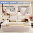 thumbnail image 5 of Multifunction Smart King Bed Frame, Upholstered Platform with Massage Recliner, Storage Drawers, Bluetooth Speaker, USB Charging Port, Adjustable Headboard, 5 of 8