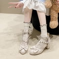 thumbnail image 5 of SACFOF Women Strappy Mary Janes Platform Chunky Heel Pumps with Bow Kawaii Shoes Patent Leather Pumps Ankle Strap Dress Shoes, 5 of 6