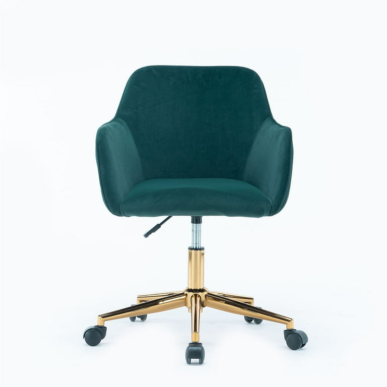 Swivel Office Chair Velvet Upholstered Swivel Desk Chair with 5 Star Metal Base Modern Adjustable Height Accent Chair Computer Chair for Home