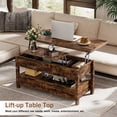 thumbnail image 4 of VERDALAY Mesa de centro elevable Mesa de té de madera con 2 cajones de almacenamiento Mesa central con tapa elevable Mesa auxiliar con cajones y asas Mesa de centro elevable, 4 of 9