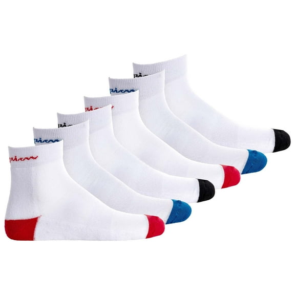 Champion Unisex Socks, 6 Pair - Crew Socks, Logo, Stripes White Eu 35-38 (Uk 3-5)