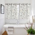 thumbnail image 3 of Vintage Botanical Kitchen Curtains Short 45 Inch Length, Birds Branch Watercolor Leaf Grommet Top Bedroom Living Room Curtains, Light Filtering Cafe Curtain Drapes 2 Panels Set 84''x45'', 3 of 9
