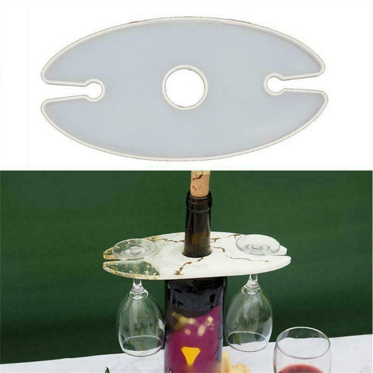 Glass Cup Tray Resin Mold Wine Bottle Storage Holders 