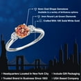 thumbnail image 2 of Gem Stone King 10K White Gold Ecstasy Mystic Topaz and Lab Grown Diamond 3-Stone Ring for Women | 1.22 Cttw | Round 6MM | Gemstone November Birthstone | Size 5, 2 of 6