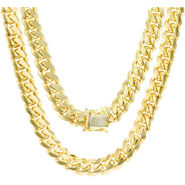 Next Level Jewelry - 10K Yellow Gold 8MM Solid Miami Cuban Curb Link ...