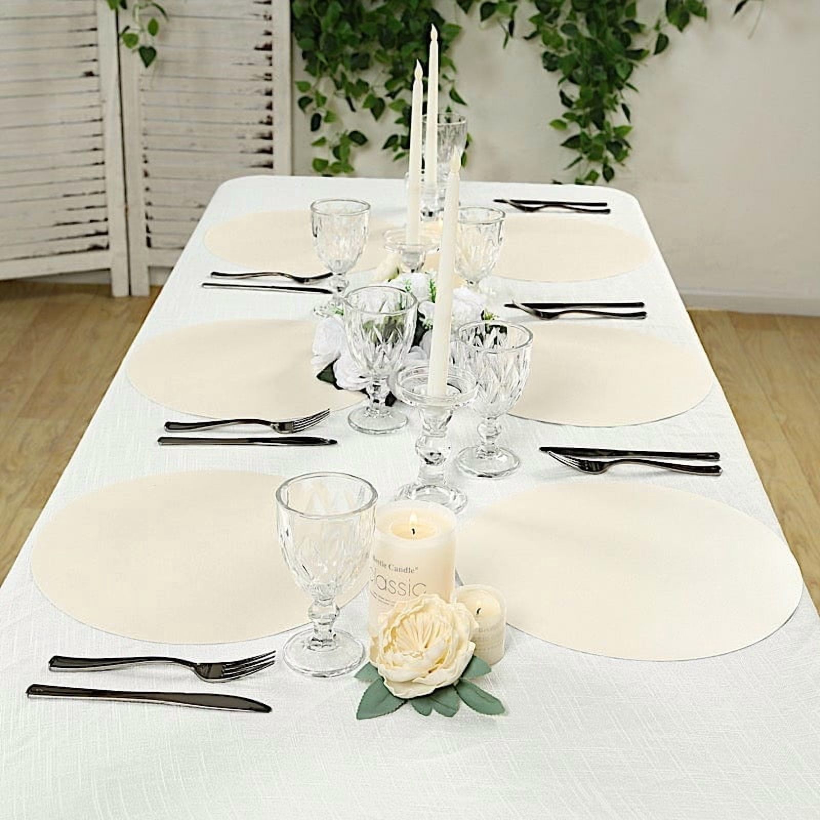 BalsaCircle 50 Round 13 in Pearl White Disposable Paper Table Placemats Party Events Decorations Supplies