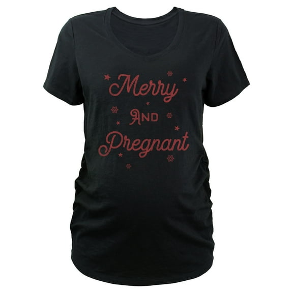 Women's Lost Gods Merry and Pregnant Graphic Maternity T-Shirt