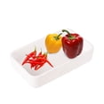 thumbnail image 3 of Melamine Rectangular Hot Pot Dish Plastic Barbecue Plate Tableware for Home Restaurant Buffet (Type B, Small Size, White), 3 of 8