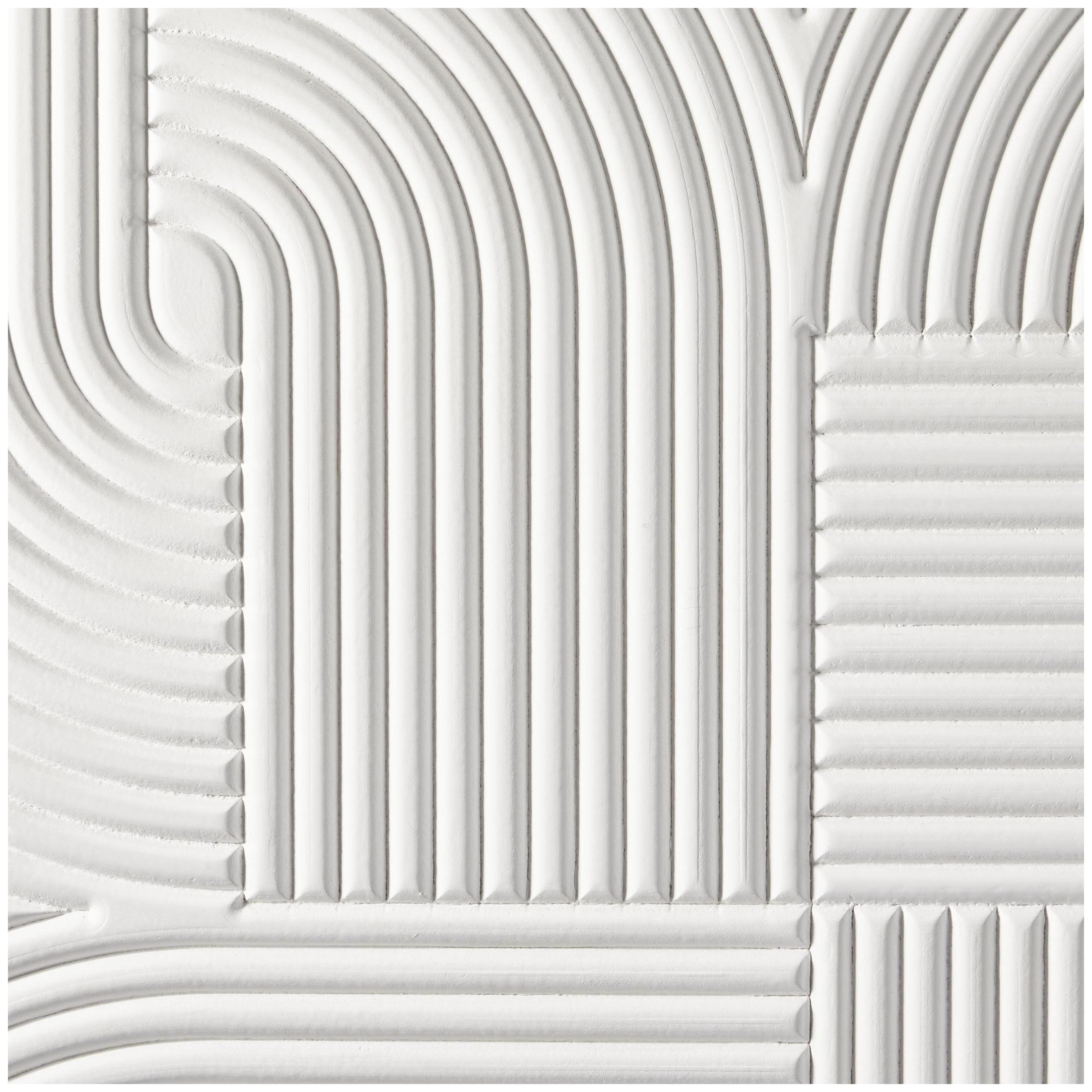 CosmoLiving by Cosmopolitan White Wooden Handmade Carved Geometric Wall Decor