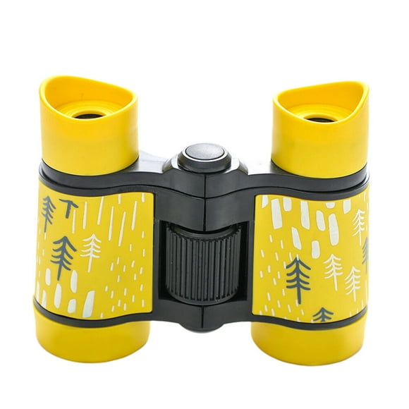 EeaseMX Adorables binoculares antideslizantes con impresión de telescopio para niños, duraderos y ideales para observar la naturaleza (amarillo)