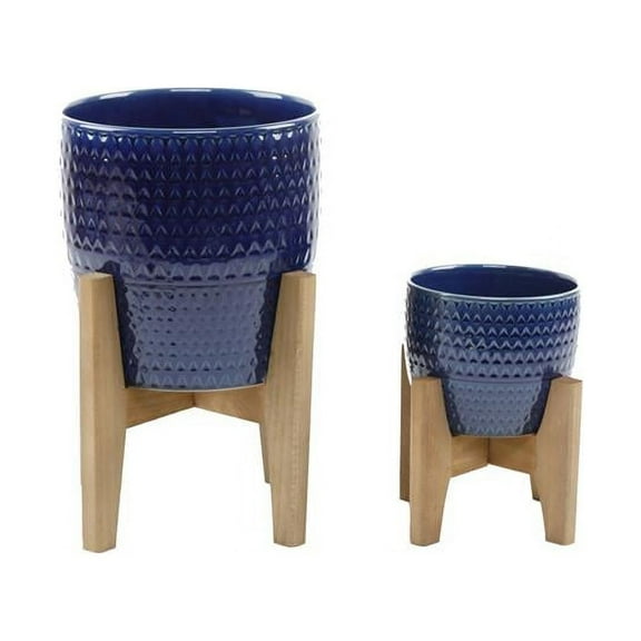 Set of 2 10" & 8" Pharaoh Ceramic Planters