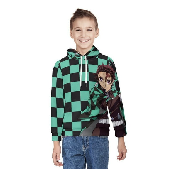 Demon Slayer Youth Hoodies Boys Girls 3D Printed Sweatshirt Fall Winter Clothes Long Sleeves Pullover Sweater S