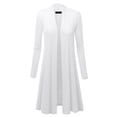 thumbnail image 4 of Made by Johnny Women's Solid Long Sleeve Open Front Long Cardigan XXXL WHITE, 4 of 6