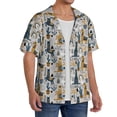 thumbnail image 2 of Balery Llama and Cactus1 Camisa Casual de Manga Corta con Botones para Hombre, Texturizada, Estilo Cubano, para Playa, Verano-Large, 2 of 5