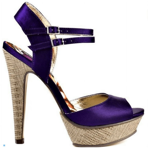 Purple Satin Platform Heels