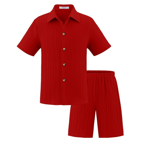 Huowey Toddler Boys Summer Outfits Casual Loose Fit Shorts Sets Comfortable Elastic Waist Playwear For Kids Ages 5-14 Active Sporty Style Leisure Dailywear, 9-10 Years