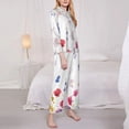 thumbnail image 3 of Haiem Meadow flowers with butterfly Pattern Women’s Long-sleeve Sleepwear,Sleepwear Set,2-piece Loungewear Set,Soft PJs Comfy Nightwear with Pockets-X-Large, 3 of 7