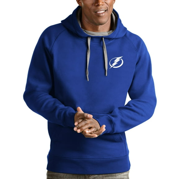 Men's Antigua Blue Tampa Bay Lightning Team Victory Pullover Hoodie