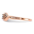 thumbnail image 4 of Auriga 14K Rose Gold Polished Side Hearts Diamond Ring Size 7 (0.12ct, Clarity- I2)for Women, 4 of 6
