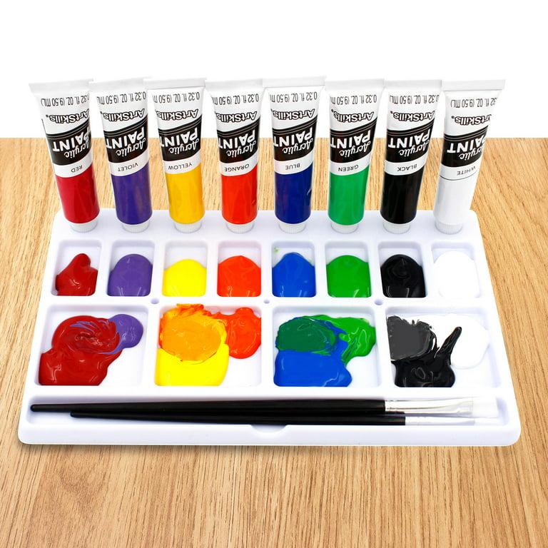 woocolor acrylic paint set, 28 colors (59ml/2oz) with brush palette, craft  paint kits for kids&adults, acrylic art supplies f
