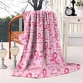 thumbnail image 2 of Pink Breast Cancer and Love Blanket,Comfortable Soft Lamb Wool Throw Blanket,All Season,Warm Lightweight Blankets for Sofa Bed Couch Living Room Chair,60"x80", 2 of 4