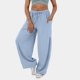 thumbnail image 1 of Ropa de mujer Moda Elegante Cintura elástica Pantalones plisados de pierna ancha Pantalones de cintura alta Pantalones casuales sueltos, 1 of 5