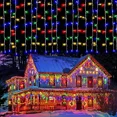 thumbnail image 3 of Decoración navideña de Ramadán 2023 para el hogar, exterior, impermeable, cortina LED, guirnalda de luces de carámbanos, guirnalda de calle para la casa, invierno, 3 of 5
