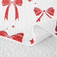 thumbnail image 5 of Erosebridal Classic Red Bow Bed Spread Queen,Ribbon Stars Queen Coverlet Set For Girls,3pcs, 5 of 7
