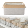 thumbnail image 2 of Storage Bins Baskets for Organizing - Jumbo Sturdy Fabric Storage Basket for Shelves, Decorative Foldable Closet Storage Bins Light Grey 14*10*6 In, 2 of 9