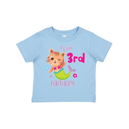 

Inktastic It s My 3rd Birthday with Cute Cat Mermaid Gift Toddler Toddler Girl T-Shirt
