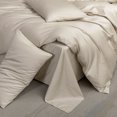 thumbnail image 7 of MooMee Duvet Cover Set Queen 600-TC 100% Extra Long-Staple Cotton Sateen Silky Smooth Luxury (Beige), 7 of 7
