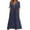 Navy Blue, variant on Women's Solid Cut Out V Neck Sexy Lace Frilly Long Dress, Backless, Empire Waist, for Formal Occasions